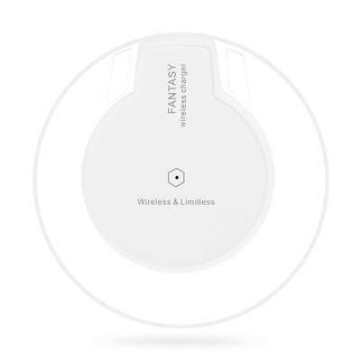

Wireless Charger Qi Ultra-Slim UFO Shape Crystal Clear Fantasy Wireless Charging Pad LED light for iphone X for iphone 10 8