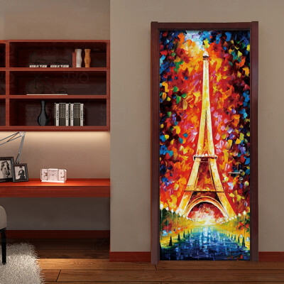 

Photo Wallpaper Modern Abstract Art Eiffel Tower 3D Wall Mural Restaurant Cafe Living Room Door Sticker Home Decor 77cm x200cm