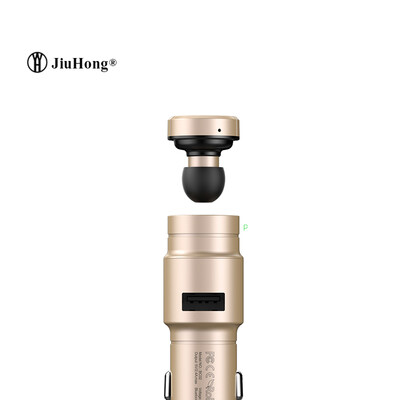 

Car Charger Portable Wireless Bluetooth Earphone Headphone 2 in 1 Bluetooth Headset and 2.4A Fast Car Phone Charger