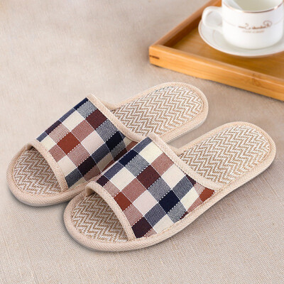 

Jingdong supermarket] lover home linen slippers fashion plaid floor dragged red grid 37/38 LJ815012