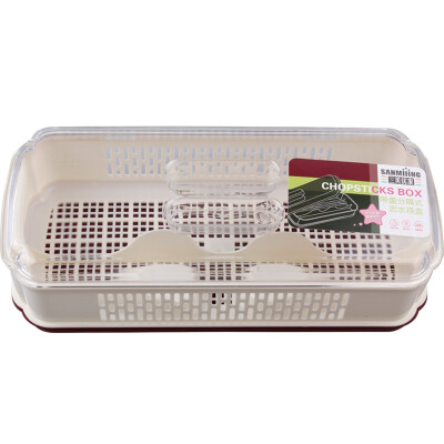 

Jingdong Supermarket three beautiful gates with cover multi-functional separation of leaching chopsticks box 6507 color random