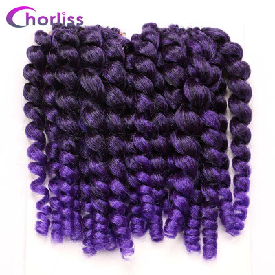 

Chorliss 8 40g Jumpy Wand Curl Twist Crochet Braid Jamaican Bounce Synthetic Braiding Hair High Temperature Fiber Purple Color