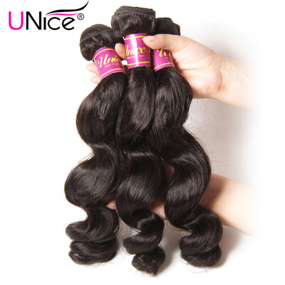 

UNICE Hair Peruvian Loose Wave 100% Человеческие волосы Связки от 16 до 26 дюймов Наращивание волос Натуральный цвет волос Weave