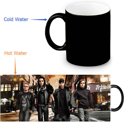 

Tokio Hotel 350ml / 12oz Heat Reveal Mug Color Change Чашка кофе Чувствительные морфинговые кружки Волшебная чашка для чайных чашек