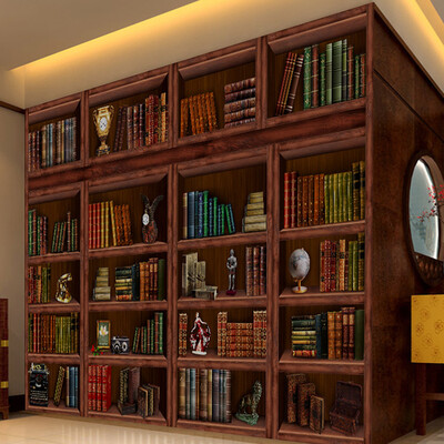 

Обои для рабочего стола 3D стерео книжный шкаф книжная полка случайный кофе ресторан кабинет кабинет большой роспись обои