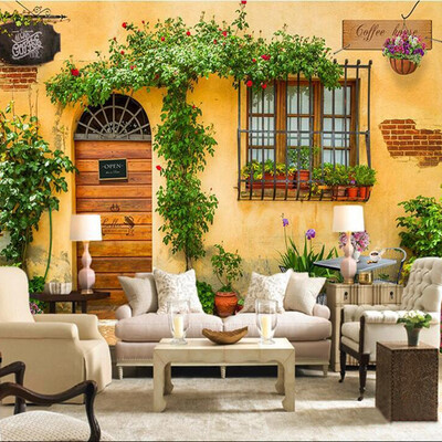 

Custom 3D Wallpaper Green Plants Leisurely Cabin Wall Mural For Cafe Restaurant Living Room TV Sofa Backdrop Wall Painting Decor