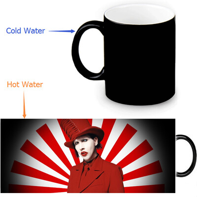 

Marilyn Manson 350ml/12oz Heat Reveal Mug Color Change Coffee Cup Sensitive Morphing Mugs Magic Mug Milk Tea Cups
