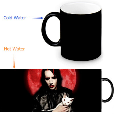 

Marilyn Manson 350ml/12oz Heat Reveal Mug Color Change Coffee Cup Sensitive Morphing Mugs Magic Mug Milk Tea Cups