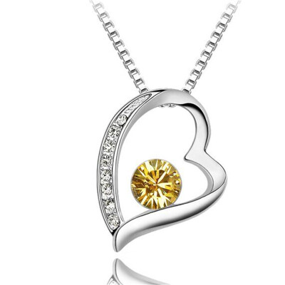 

Austrian Crystal Love Heart Shape Necklaces for Women 2018 New Fashion Elegant Ladies Jewelry Gift Wholesale 2186