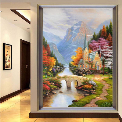 

European Style Pastoral Landscape Oil Painting Mural Wallpaper Living Room Hotel Entrance Backdrop Wall Decor Mural Wallpaper 3D