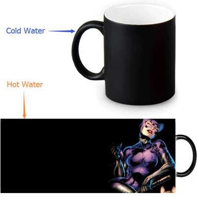 

Cat Woman 350ml12oz Heat Reveal Mug Color Change Coffee Cup Sensitive Morphing Mugs Magic Mug Milk Tea Cups