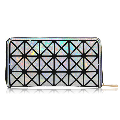 

Milisente Women Leather Wallet Female Colorful Clutch Purse Ladies Zipper Geometric Standard Wallets