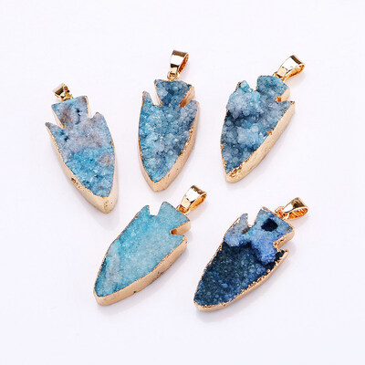 

Yumten Crystal Pendant Anchor Charms Природные позолоченные Геодезические кластеры Бусины Ожерелье Прекрасные ювелирные изделия По