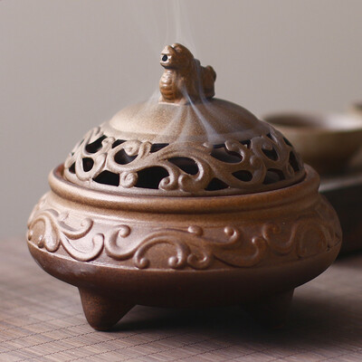 

Dapu lion ring ceramic incense burner mosquito repellent home sandalwood furnace home ornaments