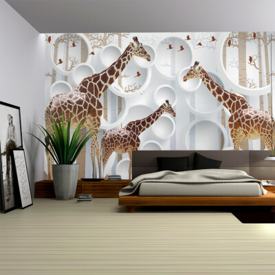 

Custom photo wallpaper Children room large mural bedroom TV background wallpaper 3D non-woven Giraffe wallpaper