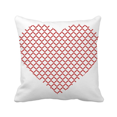 

Circles Heart Valentines Day Red Square Throw Pillow Insert Cushion Cover Home Sofa Decor Gift