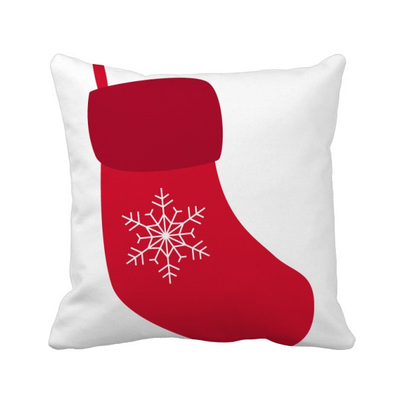 

Christmas Snowflake Sock Red Festival Square Throw Pillow Insert Cushion Cover Home Sofa Decor Gift