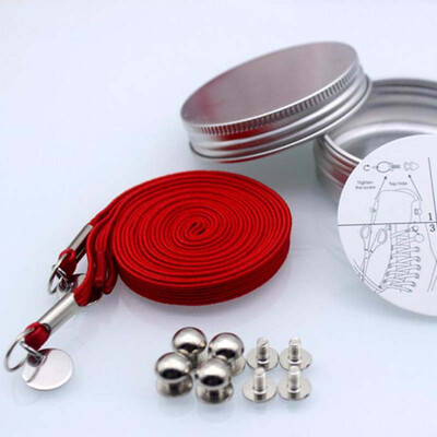 

JUP 12 Pairs Sneakers Shoelaces Locking Shoe Lace High-grade Metal Box Packaging Lazy People Without Strong Elastic Lace Without