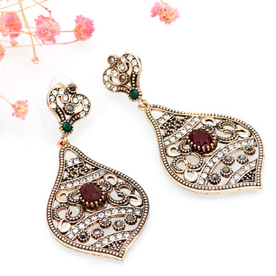 

Новые круглые смолы Vintage Серьги Bijoux Турецкая цветочная падающая серьга Max Brincos Grandes Металлический сплав Аксессуары дл
