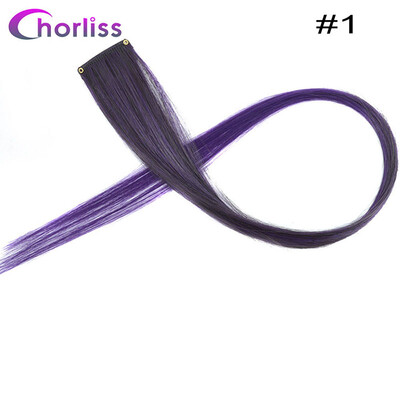 

Chorliss Clip In One Piece Hairpieces Ombre Synthetic Clip on Hair Extensions Colored Long Straight Fake Hair for Women Children