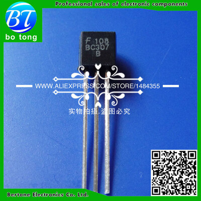 

50pcs free shipping BC307B BC307 TO-92 Bipolar Transistors - BJT PNP -45V -100mA