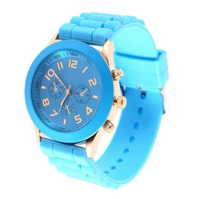 

Unisex Silicone Crystal Lady Jelly Gel Quartz Analog Sports Wristwatch