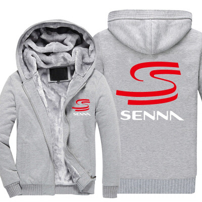 

2018 New HERO AYRTON SENNA Winter Men Thick Hoodies Patchwork Sweatshirt Zipper Fleece Tracksuit Plus Size