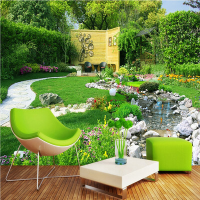 

Custom photo wallpaper Garden River Landscape Landscape wallpaper mural living room bathroom home decoration bedroom corridor