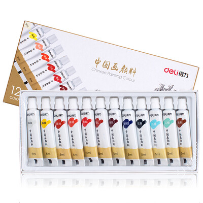 

Deli deli 12 colors 5ml Chinese painting paints Chinese painting pigments 73865