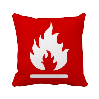 

Fire Red Square Warning Mark Square Throw Pillow Insert Cushion Cover Home Sofa Decor Gift