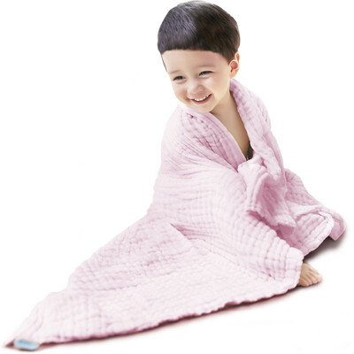 

Sanli pure cotton gauze A standard baby bath towel soft&comfortable towel was moisture breathable towel holding newborn cover blanket light pink