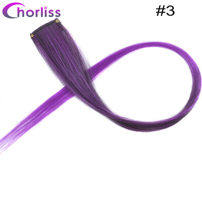 

Chorliss Clip In One Piece Hairpieces Ombre Synthetic Clip on Hair Extensions Colored Long Straight Fake Hair for Women Children