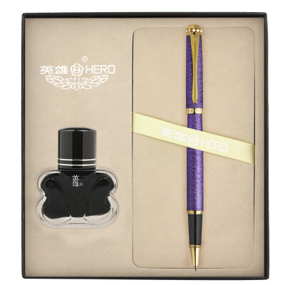 

Hero HERO 1520 purple velvet sand colorful fine tip gold pen signature pen men&women office gift ink gift box set