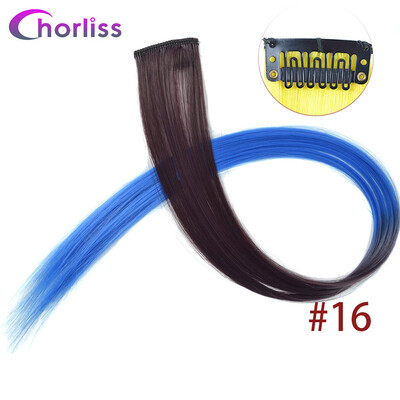 

Chorliss Clip In Hair Extensions 50Cm 20 Inch Long Colorful One Piece Synthetic Straight Fake Hair one Tone Pink Purple Blue