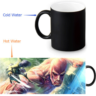 

Attack on Titan 350ml12oz Heat Reveal Mug Color Change Coffee Cup Sensitive Morphing Mugs Magic Mug Milk Tea Cups