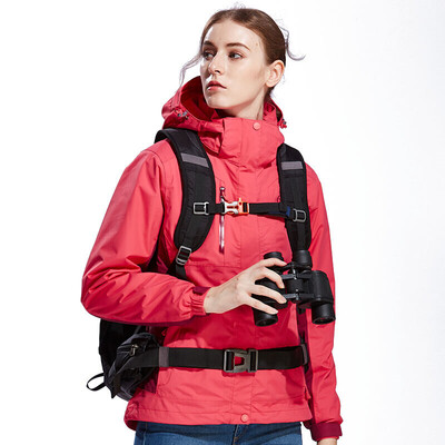 

Camel brand outdoor jacket two-piece female three-in-one jacket waterproof warm P7W170707 pomegranate red medicine purple red