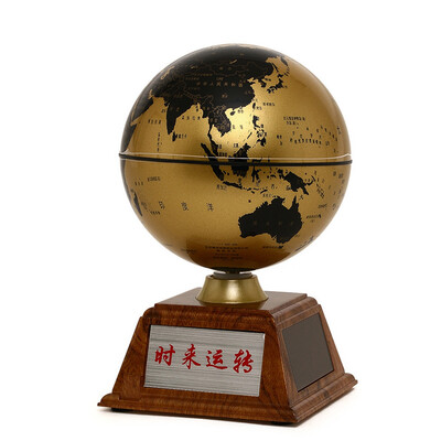 

10.6CM中文政区金色太阳能自转地球仪11-11-09