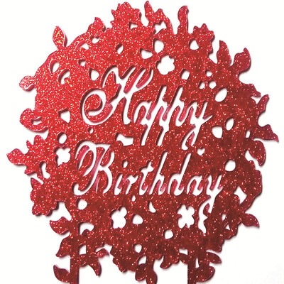 

High quanlity Red Glitter Cake Topper Acrylic Cake Topper For Birthday Party Event Supplies Decoration