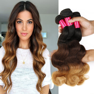 

Good Quality 3 Tone Ombre Weaves Body Wave Brazilian Hair 1B427 Ombre Human Hair Extensions 100gpcs 100 Unprocessed Brazilian