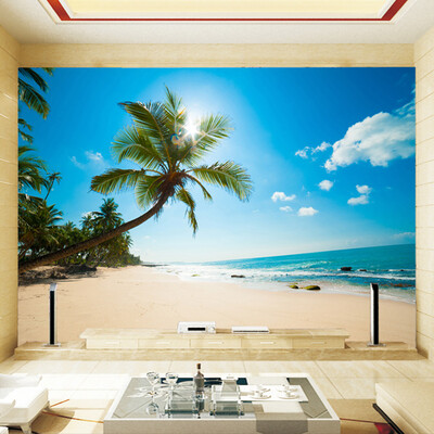 

Пользовательские обои Mural Seaview Coconut Palm Пейзаж Стены искусства Гостиная Диван Спальня Пляж Телевизор Фон Обои настенные обои