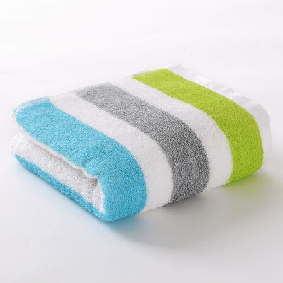 

Chinese knot ZHONGGUOJIE towel home textile bamboo fiber skin-friendly absorbent smooth striped jacquard towel green blue 70g strip 2660cm