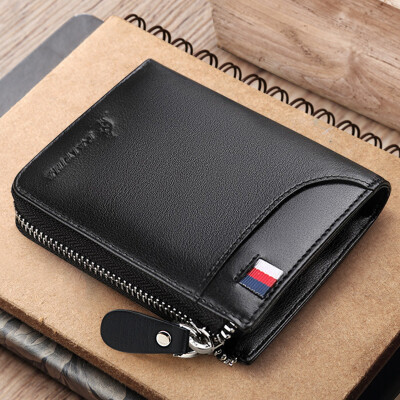 

Alpina Kangaroo LALPINA Mens Wallet Cowhide Casual Business Short Multifunction Card Holder Black