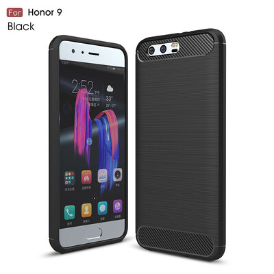 

Carbon fiber silicone case for huawei honor 9 515inches funda coque tpu brushed cover etui tok hoesje husa skal