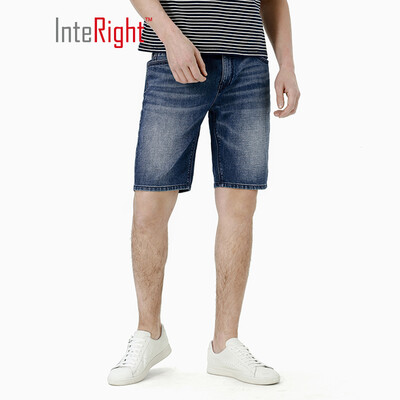 

INTERIGHT denim shorts mens spring&summer casual comfort denim shorts dark blue 32L