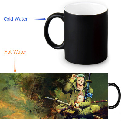 

One Piece Zoro 350ml12oz Heat Reveal Mug Color Change Coffee Cup Sensitive Morphing Mugs Magic Mug Milk Tea Cups