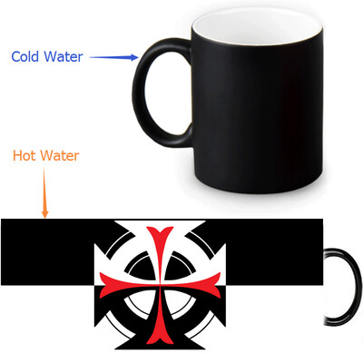

The Knights Templar 350ml12oz Heat Reveal Mug Color Change Coffee Cup Sensitive Morphing Mugs Magic Mug Milk Tea Cups