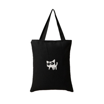 

Jiantika womens bag original casual shoulder bag trend simple canvas tote bag cartoon series OW33 black