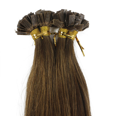 

1gs 100g Peruvian Remy Hair Color Golden Brown Straight Custom Capsule Keratin Flat Tip Nail U Fusion Full Human Hair Extension