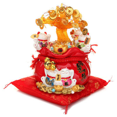 

Jingdong supermarket Jinshi factory Lucky cat large opening ornaments wedding creative gift Jinyun Taifu LED cash cow Lucky Cat C53557
