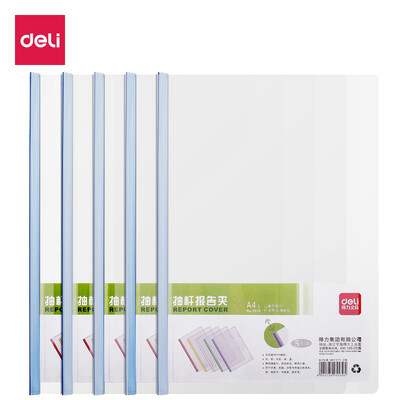 

Deli deli 5 transparent pumping folder folder color rod clip report clip 5 colors random 5539